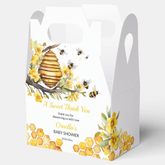 Mommy to be spring Biene Baby Dusche Vorlage Geschenkschachtel (Geöffnet)