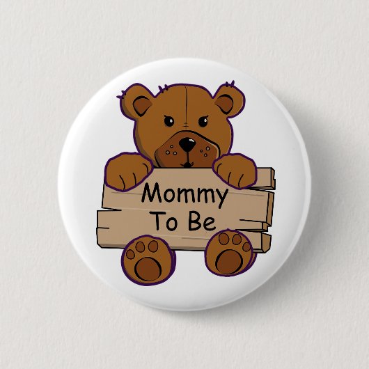 Mommy to be Teddy Bear Baby Shower Button (Vorderseite)
