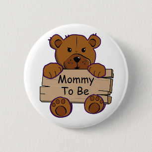 Mommy to be Teddy Bear Baby Shower Button