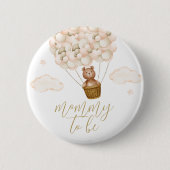 Mommy to be Teddy Bear Gold Baby Dusche Button (Vorderseite)