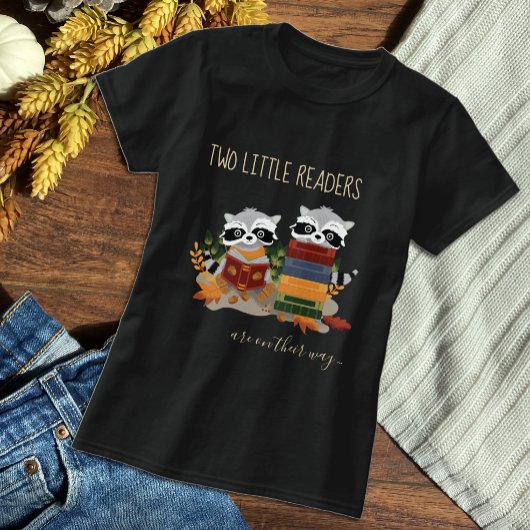 Mommy-to-Be Twin Raccoons Readers T - Shirt