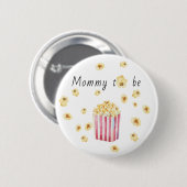 Mommy to be Watercolor Popcorn Baby Shower Button (Vorne & Hinten)