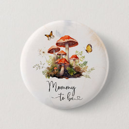 Mommy to be Whimsical Mushroom Watercolor baButton Button
