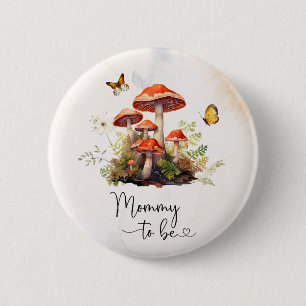 Mommy to be Whimsical Mushroom Watercolor baButton Button