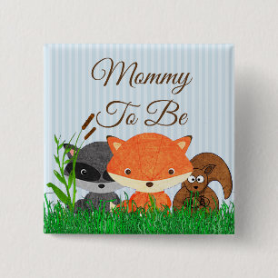 Mommy to be Woodland Creature Forest Animals Butto Button