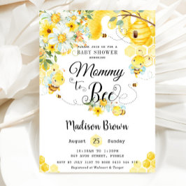 Mommy to be Yellow Floral Baby Shower Neutral Einladung