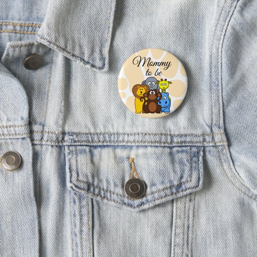 Mommy to be Zoo Animals Baby Showbutton Button (Beispiel)