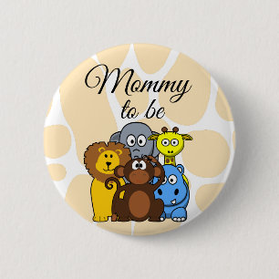 Mommy to be Zoo Animals Baby Showbutton Button