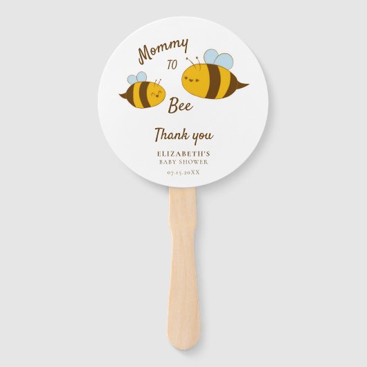 Mommy to Bee Baby Dusche Danke Niedlich Custom Fächer (Vorderseite)