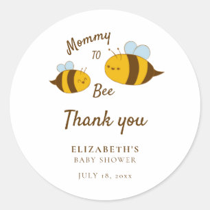 Mommy to Bee Baby Dusche Danke Niedlich Gelb Runder Aufkleber