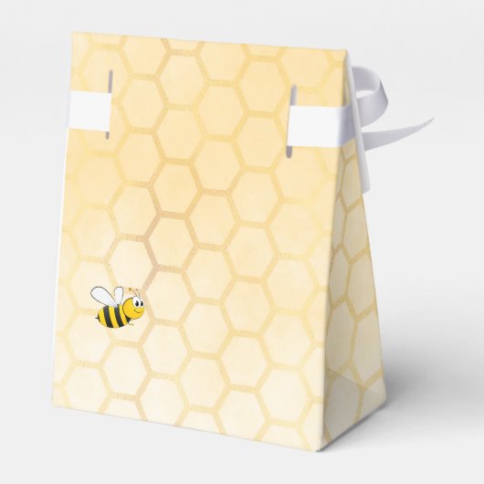 Mommy to Bee Baby Dusche Honigwabenwabe danke Geschenkschachtel (Rückseite)