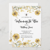 Mommy to Bee Baby Dusche Sonnenblumen Sommer Einladung (Vorne/Hinten)