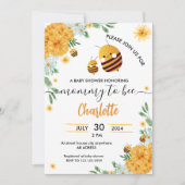 Mommy to Bee Baby Dusche Wasserfarbe Einladung (Vorderseite)