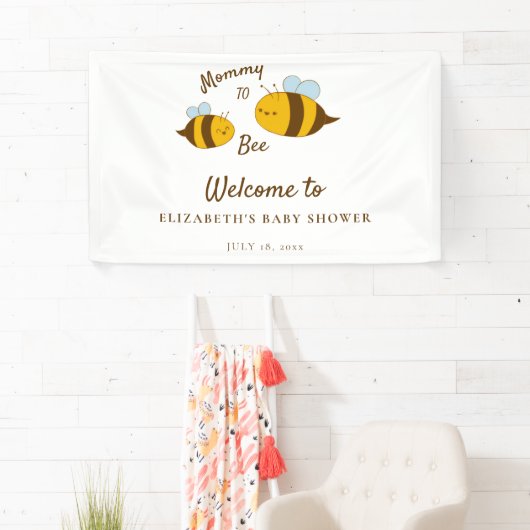 Mommy to Bee Baby Dusche Willkommen Zeichen Niedli Banner (Insitu)
