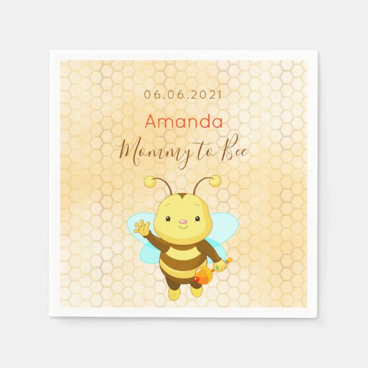Mommy to Bee Baby Duschgelb niedlich Serviette (Vorderseite)