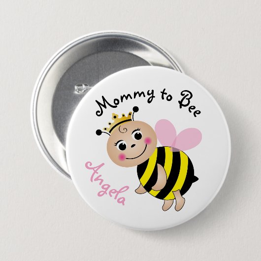 Mommy to Bee Baby Shower Button Button (Vorne & Hinten)