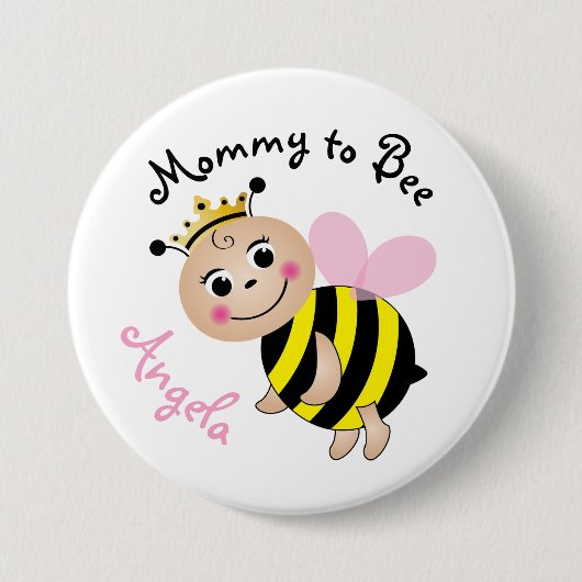 Mommy to Bee Baby Shower Button Button (Vorderseite)