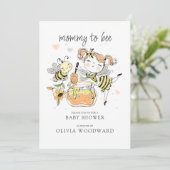 Mommy To Bee Baby Shower Einladung (Stehend Vorderseite)