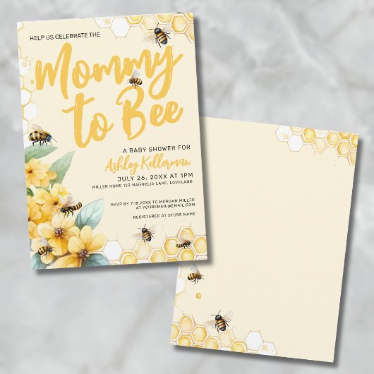 Mommy to BEE Baby Shower Einladung