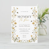 Mommy to Bee Baby Shower Einladung Honey Blume (Stehend Vorderseite)