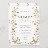 Mommy to Bee Baby Shower Einladung Honey Blume (Vorne/Hinten)