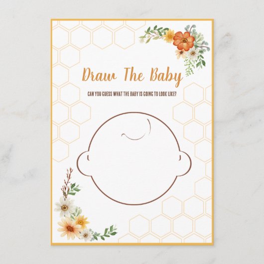 Mommy to Bee Baby Shower Game Zeichnete The Baby Begleitkarte (Vorderseite)