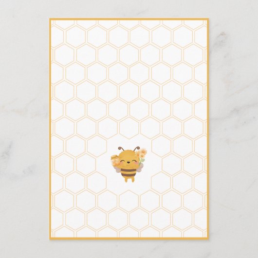 Mommy to Bee Baby Shower Game Zeichnete The Baby Begleitkarte (Rückseite)