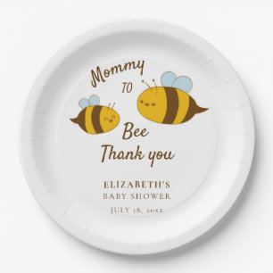 Mommy to Bee Baby Shower Moderne Niedliche Kawaii Pappteller