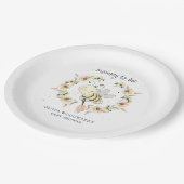 Mommy To Bee Baby Shower  Pappteller (Schrägansicht)