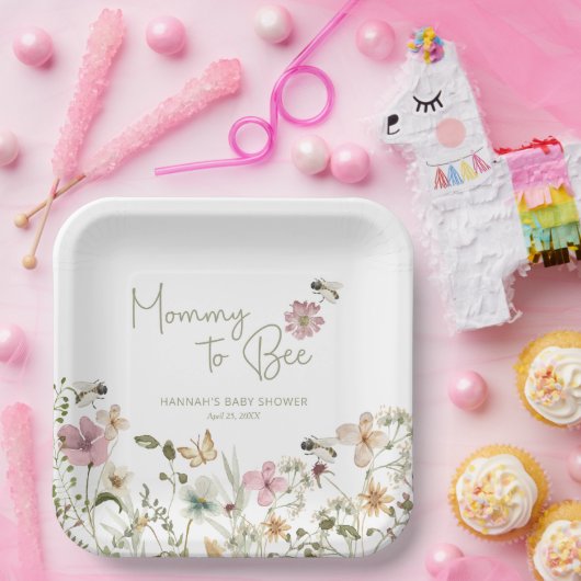 Mommy to Bee Baby Shower Pappteller (Party)