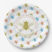 Mommy to Bee Baby Shower Pappteller (Vorderseite)