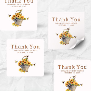 Mommy to Bee Baby Shower Quadratischer Aufkleber