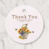 Mommy to Bee Baby Shower Round Geschenkanhänger (Vorderseite)