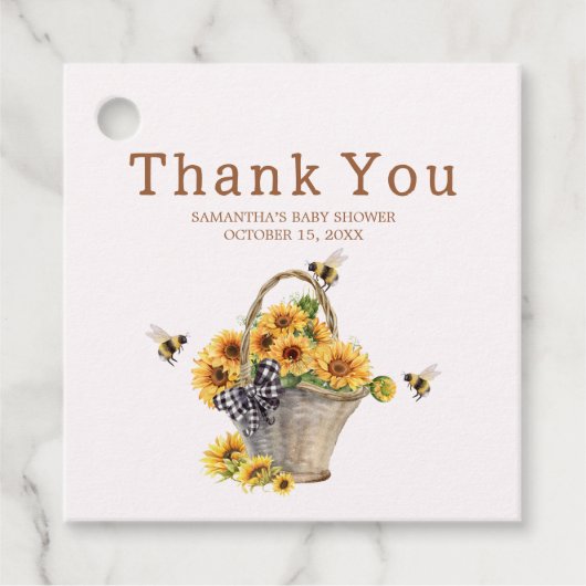 Mommy to Bee Baby Shower Square Geschenkanhänger (Vorderseite)