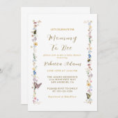 Mommy to Bee Baby Shower Wildblume Einladung (Vorne/Hinten)