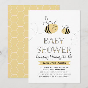 Mommy-to-Bee   Babyparty   Gelb Einladung