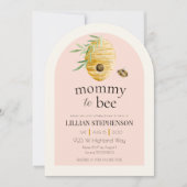 Mommy To Bee Blush Pink Bumblebee Baby Shower Einladung (Vorderseite)