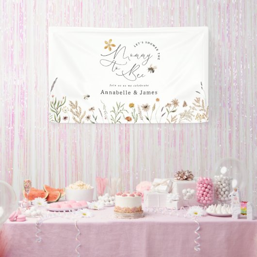 Mommy to Bee Boho Wildblume Bee Theme Verlobung Banner (Party)