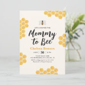 Mommy to Bee Bumblebee Baby Shower Einladung (Stehend Vorderseite)