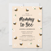 Mommy to Bee Bumblebee Floral Baby Shower Einladung (Vorderseite)