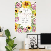 Mommy to Bee Bumblebee Sonnenblume Pink Hydrangeas Poster (Heimbüro)