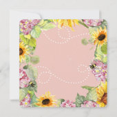 Mommy to Bee Bumblebee Sunflower Pink Hydrangeas I Einladung (Rückseite)