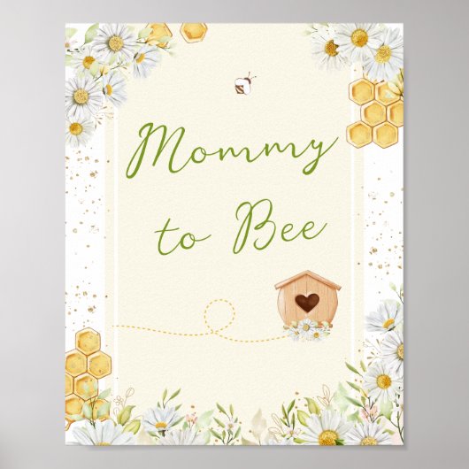 Mommy to Bee Bumblebee Sweety Baby Shower Sprinkle Poster (Vorne)