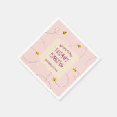 Mommy to Bee Buzzing Bienen Pink Baby Dusche Serviette (Ecke)