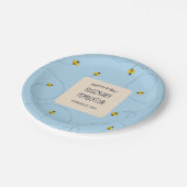 Mommy to Bee Cornflower Blue Pappteller (Schrägansicht)