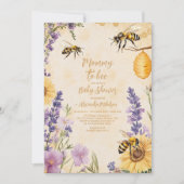 Mommy to Bee Floral Baby Shower Einladung (Vorderseite)