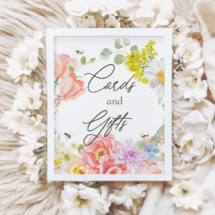 Mommy to Bee Floral Watercolor Babydusche Poster