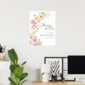 Mommy to Bee | Floral Watercolor Babydusche Poster (Heimbüro)
