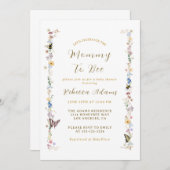 Mommy to Bee Garden Party Wildblume Kinderdusche Einladung (Vorne/Hinten)