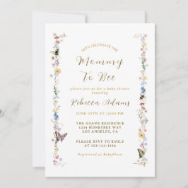 Mommy to Bee Garden Party Wildblume Kinderdusche Einladung